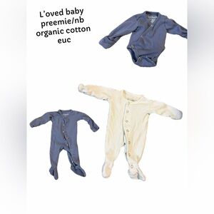 L’oved baby loved baby preemie/newborn organic cotton pajamas bundle